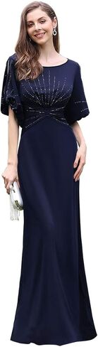Ever-Pretty Women's Round Neck Hollow Out Sleeves Mermaid Beaded Formal Dresses 0544-USA in Kuwait