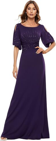Ever-Pretty Women's Round Neck Hollow Out Sleeves Mermaid Beaded Formal Dresses 0544-USA in Kuwait