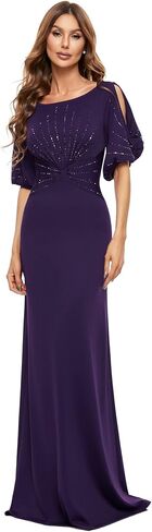Ever-Pretty Women's Round Neck Hollow Out Sleeves Mermaid Beaded Formal Dresses 0544-USA in Kuwait