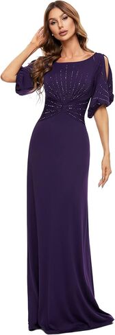Ever-Pretty Women's Round Neck Hollow Out Sleeves Mermaid Beaded Formal Dresses 0544-USA in Kuwait