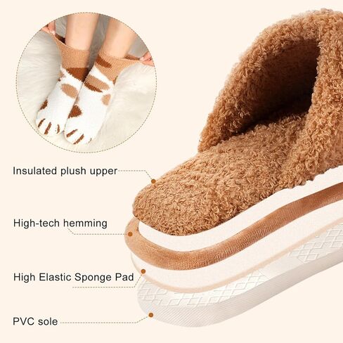 Hicarer 4 زوج من النعال النسائية مخلب القط غامض باو الجوارب مجموعة دافئة لطيف جوارب بصور حيوانات النعال عيد الميلاد الشتاء هدية in Kuwait