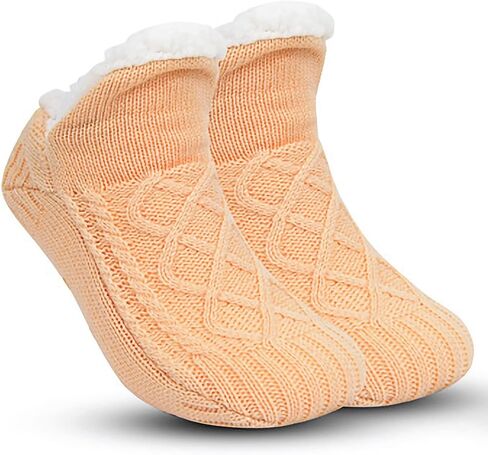 Slipper Socks for Women Men Girls, Fluffy Warm Socks Knitted Thick Fleece Lined Grippers Non Slip Socks Soft Cozy Winter Home House Bed Floor Slipper Socks in Saudi Arabia