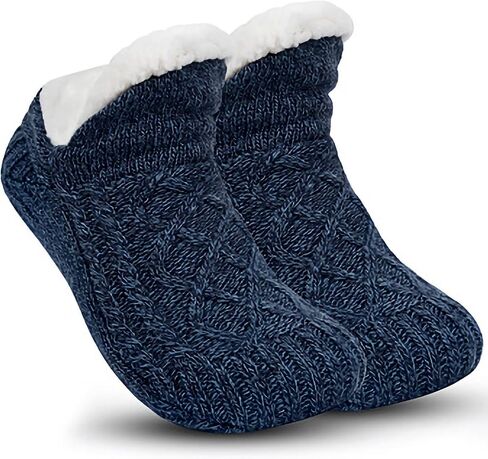 Slipper Socks for Women Men Girls, Fluffy Warm Socks Knitted Thick Fleece Lined Grippers Non Slip Socks Soft Cozy Winter Home House Bed Floor Slipper Socks in Saudi Arabia