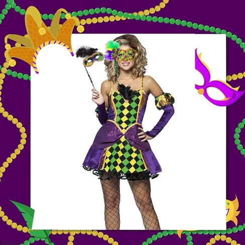 قناع ريش Ausejopeac Mardi Gras للنساء، ريش ترتر بنفسجي وأخضر وذهبي، كرة تنكرية البندقية أو قناع الحفلات التنكرية in Kuwait