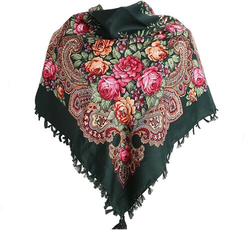 Gudessly 35" Women's Traditional Tassel Exotic Wrap Printed Scarf Pashmina Shawls and Wraps Square Head Scarf Hair Scarves in Kuwait