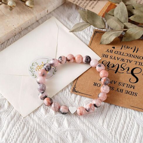 YKZOMP أخت الصداقة أساور الحجر الطبيعي صديق عيد ميلاد هدايا عيد الميلاد للنساء الإناث في سن المراهقة الفتيات في سن المراهقة in Kuwait