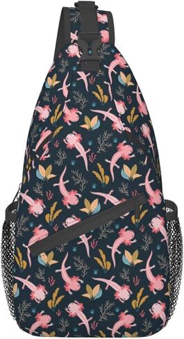 Yobvec Axolotl Backpack Mini Crossbody, Axolotl Purse Small Sling Bag for Daily Travel Hiking Daypack Shoulder Bag in Kuwait