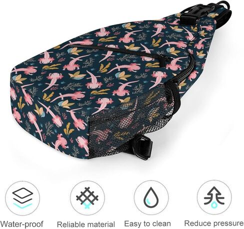 Yobvec Axolotl Backpack Mini Crossbody, Axolotl Purse Small Sling Bag for Daily Travel Hiking Daypack Shoulder Bag in Kuwait
