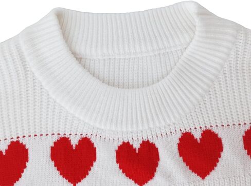 PDLCVD Valentines Day Heart Sweater for Women Cute Crewneck Long Sleeve Kawaii Soft Warm Pullover Sweaters Trendy in Kuwait