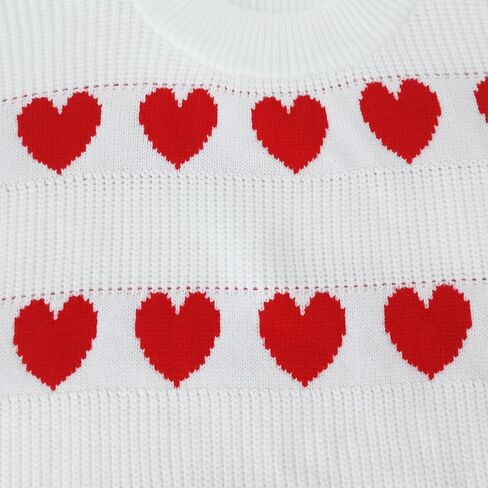 PDLCVD Valentines Day Heart Sweater for Women Cute Crewneck Long Sleeve Kawaii Soft Warm Pullover Sweaters Trendy in Kuwait