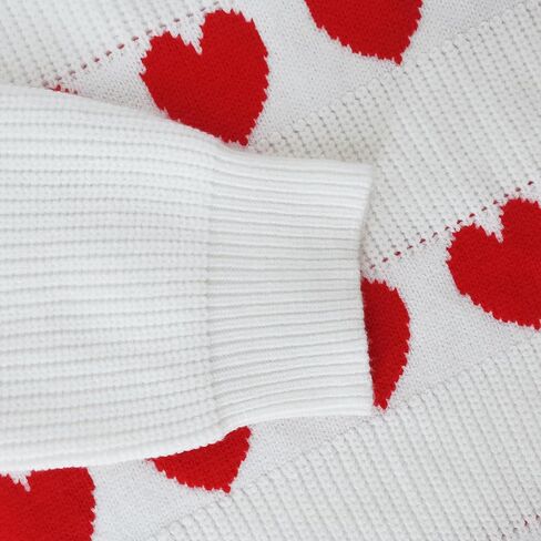 PDLCVD Valentines Day Heart Sweater for Women Cute Crewneck Long Sleeve Kawaii Soft Warm Pullover Sweaters Trendy in Kuwait