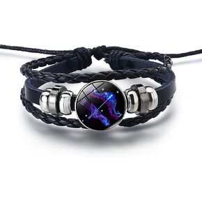 Spirit Bracelets Zodiac, Serene Manifestation Bracelet, Zodiac Bracelet, Zodiac Guardian Bracelet, 12 Zodiac Leather Adjustable Bracelet, Gift for Constellation Lover.