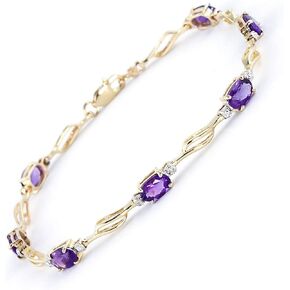 Galaxy Gold GG 14k Yellow Gold Tennis Bracelet with Amethysts and Diamonds in Saudi Arabia