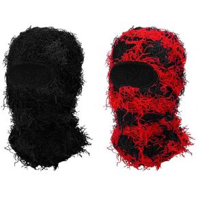 FuninCrea 2 قناع تزلج بالاكلافا المتعثر، قناع وجه كامل بالاكلافا محبوك، قناع تزلج غامض قبعة تزلج أكثر دفئًا in Kuwait