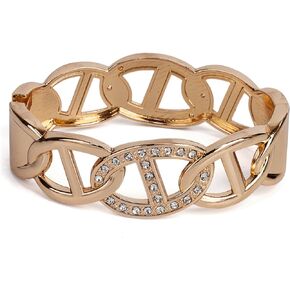 SPUNKYsoul Chain Link Buckle With Rhinestones Cuff Bracelet in Gold, Silver Rose Gold and Gun Metal for Women