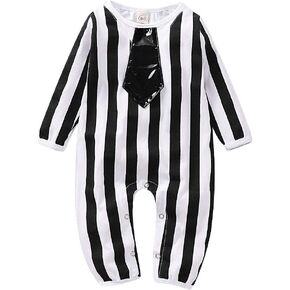 Viworld بيبي بوي ملابس الهالوين للرضع مخططة بأكمام طويلة بذلة رومبير مع ربطة عنق زي الحفلات التنكرية in Kuwait