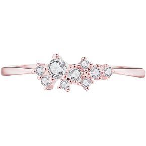 Simple Plated 18k Gold Rings for Teen Girls White Studed Eternity Wedding Ring Chic Cluster Ring Plated S925 Sterling Silver Engagement Stackable Rings for Women