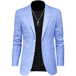 سترة MOGU الرجالية ذات المقاس النحيف، معطف رياضي كاجوال، سترة باللونين الأخضر والأزرق in Kuwait