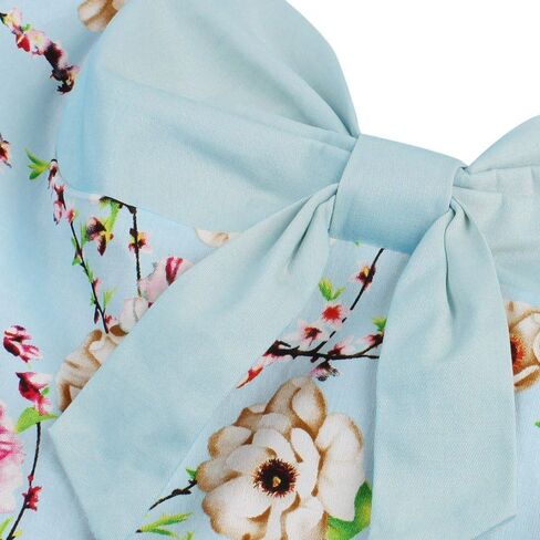 Women's Vintage 1950s Retro Rockabilly Cocktail Evening Party Swing Dress Halter Floral Bowknot Audrey Hupburn Dresses in Saudi Arabia