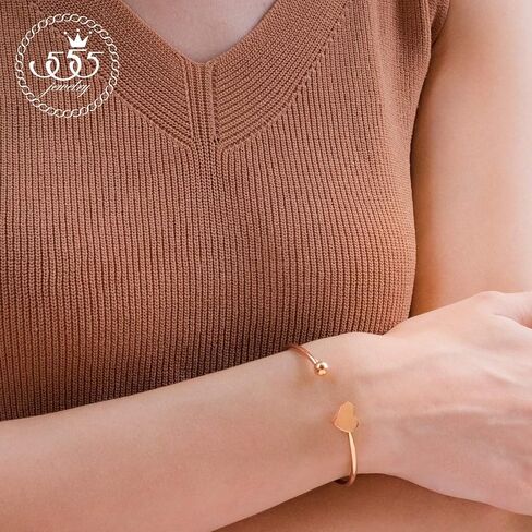 555Jewelry Stainless Steel Womens Cute Love Tiny Heart Open Cuff Bangle Bracelet in Kuwait