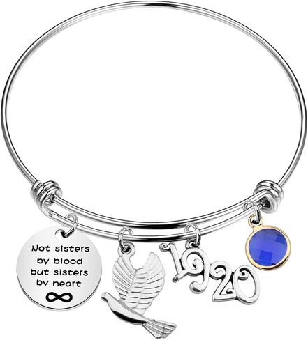 HOLLP 1920 Sorority Navy Jewelry Not Sisters by Blood But Sisters by Heart Pigeon Bracelet Sister Gift Sorority Gift Greek Sorority Inspired Gift for Finer Women in Saudi Arabia