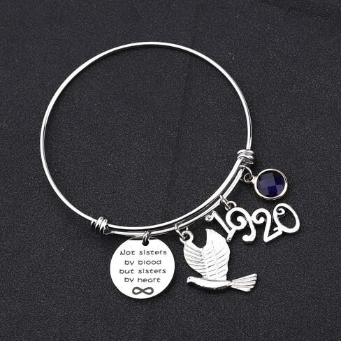HOLLP 1920 Sorority Navy Jewelry Not Sisters by Blood But Sisters by Heart Pigeon Bracelet Sister Gift Sorority Gift Greek Sorority Inspired Gift for Finer Women in Saudi Arabia