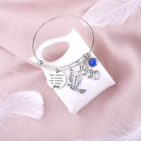 HOLLP 1920 Sorority Navy Jewelry Not Sisters by Blood But Sisters by Heart Pigeon Bracelet Sister Gift Sorority Gift Greek Sorority Inspired Gift for Finer Women in Saudi Arabia