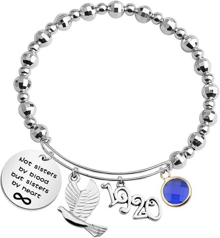HOLLP 1920 Sorority Navy Jewelry Not Sisters by Blood But Sisters by Heart Pigeon Bracelet Sister Gift Sorority Gift Greek Sorority Inspired Gift for Finer Women in Saudi Arabia