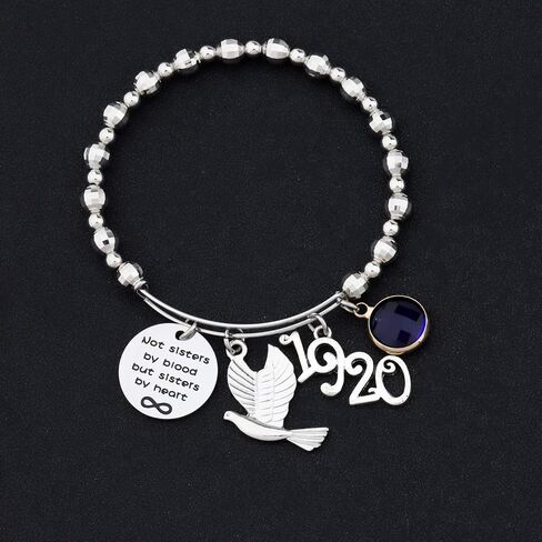 HOLLP 1920 Sorority Navy Jewelry Not Sisters by Blood But Sisters by Heart Pigeon Bracelet Sister Gift Sorority Gift Greek Sorority Inspired Gift for Finer Women in Saudi Arabia