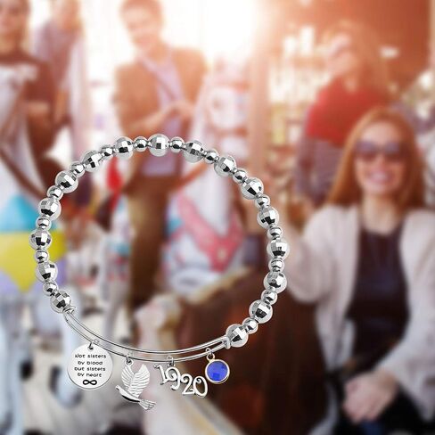 HOLLP 1920 Sorority Navy Jewelry Not Sisters by Blood But Sisters by Heart Pigeon Bracelet Sister Gift Sorority Gift Greek Sorority Inspired Gift for Finer Women in Saudi Arabia