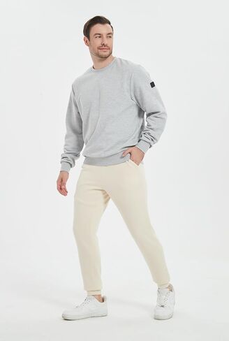 Tronjori Men's High Waisted Fleece Sweatpants Fall Winter Athletic Jogger Pants Lounge Trousers Elastic Waistband in Saudi Arabia