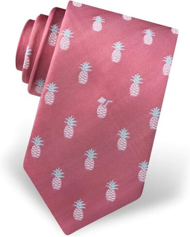 Men's 100% Silk Tropical Island Pineapples Tie Necktie in Saudi Arabia