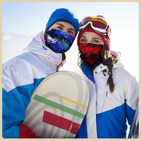 FuninCrea 2 قناع تزلج بالاكلافا المتعثر، قناع وجه كامل بالاكلافا محبوك، قناع تزلج غامض قبعة تزلج أكثر دفئًا in Kuwait