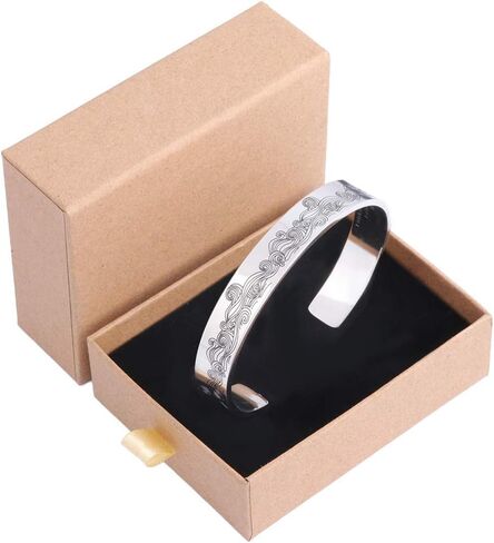 SONGCHANGJEWELRY Inspirational Svana Bracelets for Granddaughter - I AM SO PROUD OF YOU Stainless steel Cuff Bangle - Mom Personalized Gift For Daughter - Engraved Mantra Cuff Bangle Birthday Jewelry in Saudi Arabia