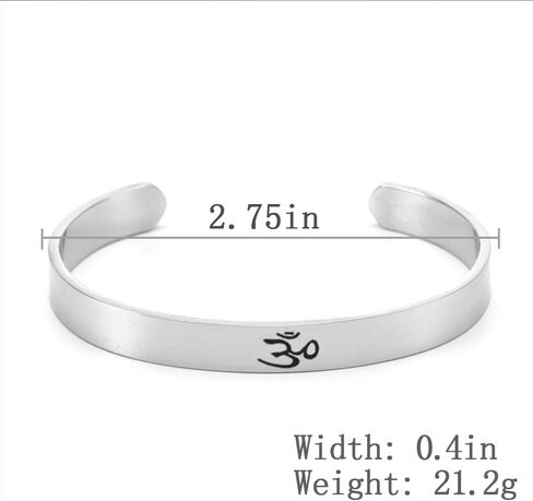 سوار OEM من الفولاذ المقاوم للصدأ، سوار AUM، مجوهرات هندية لليوجا التأمل، كبير، الفولاذ المقاوم للصدأ، لا حجر كريم, Large, ستانلس ستيل, بدون أحجار كريمة in Kuwait