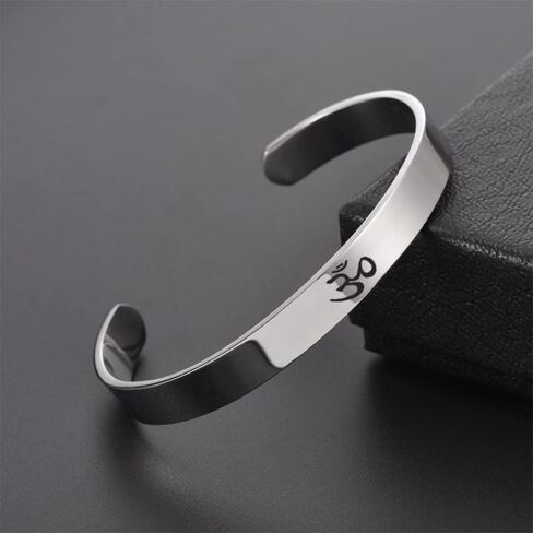 سوار OEM من الفولاذ المقاوم للصدأ، سوار AUM، مجوهرات هندية لليوجا التأمل، كبير، الفولاذ المقاوم للصدأ، لا حجر كريم, Large, ستانلس ستيل, بدون أحجار كريمة in Kuwait
