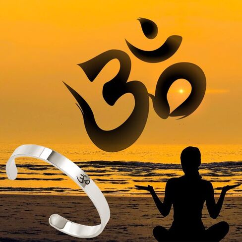 سوار OEM من الفولاذ المقاوم للصدأ، سوار AUM، مجوهرات هندية لليوجا التأمل، كبير، الفولاذ المقاوم للصدأ، لا حجر كريم, Large, ستانلس ستيل, بدون أحجار كريمة in Kuwait