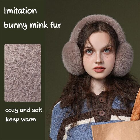 Winter Ear Muffs Women Furry Fur Plush Earmuff Foldable Ear Warmers Girls Boys Outdoor Earmuff in Saudi Arabia