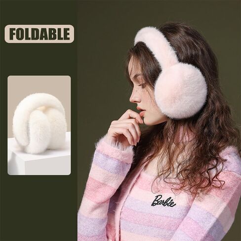 Winter Ear Muffs Women Furry Fur Plush Earmuff Foldable Ear Warmers Girls Boys Outdoor Earmuff in Saudi Arabia