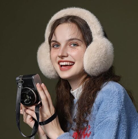 Winter Ear Muffs Women Furry Fur Plush Earmuff Foldable Ear Warmers Girls Boys Outdoor Earmuff in Saudi Arabia