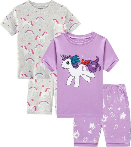 Dolphin&Fish Little Girls Cotton Short Pajamas Summer Kids Clothes Toddler Toddler Pjs Sets in Saudi Arabia