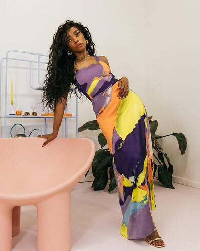 The Drop Women's Multi Abstract Print Button Maxi Dress by @takkunda in Saudi Arabia