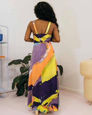 The Drop Women's Multi Abstract Print Button Maxi Dress by @takkunda in Saudi Arabia