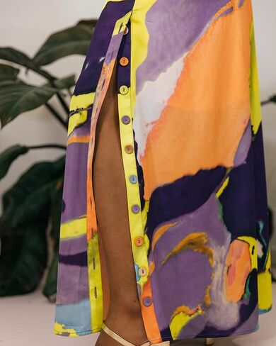 The Drop Women's Multi Abstract Print Button Maxi Dress by @takkunda in Saudi Arabia