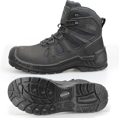 OUXX Men's Composite Toe Work Boots, ASTM F2413 Safety Shoes, Metal Free, Slip-Resistant Boot(OX4603) in Saudi Arabia