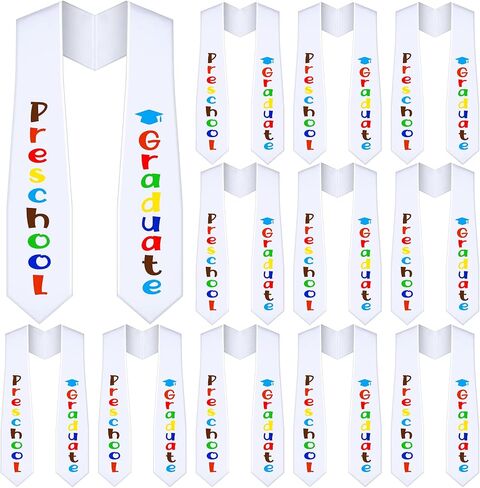 Seematn 12 Pieces Kids Preschool Printed Graduation Stole Bulk Preschool Graduation Stoles Preschool Graduation Gift for Kids in Kuwait