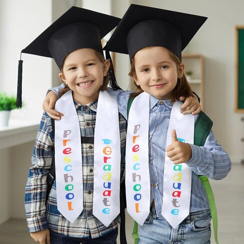 Seematn 12 Pieces Kids Preschool Printed Graduation Stole Bulk Preschool Graduation Stoles Preschool Graduation Gift for Kids in Kuwait