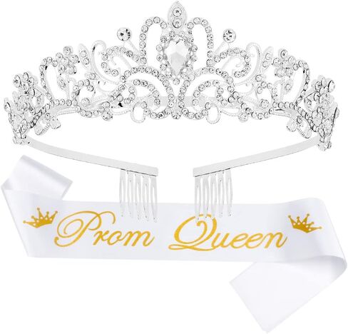 اوبري تاج وتاج للنساء والفتيات لحفلات التخرج، تاج فضي للنساء، تاج الاميرة من حجر الراين، اكسسوارات العودة للوطن سعيدة in Kuwait