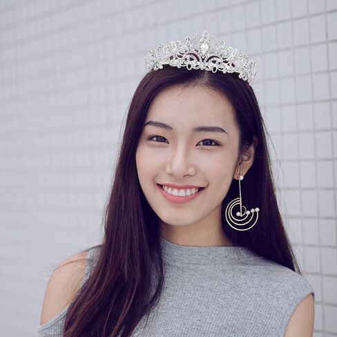 اوبري تاج وتاج للنساء والفتيات لحفلات التخرج، تاج فضي للنساء، تاج الاميرة من حجر الراين، اكسسوارات العودة للوطن سعيدة in Kuwait