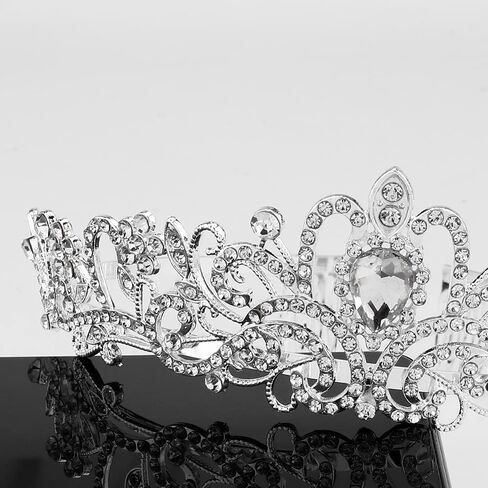اوبري تاج وتاج للنساء والفتيات لحفلات التخرج، تاج فضي للنساء، تاج الاميرة من حجر الراين، اكسسوارات العودة للوطن سعيدة in Kuwait